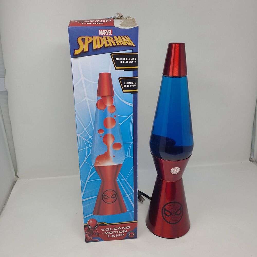 Lava Volcano Lamps 16-Inch Motion Spiderman Lamp Bulbs Included Red Wax Blue